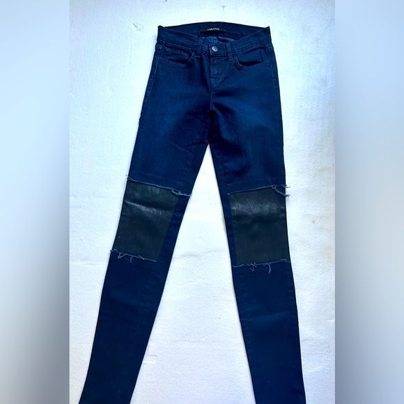 J BRAND - LEATHER KNEE JEANS - Picture 1 of 4